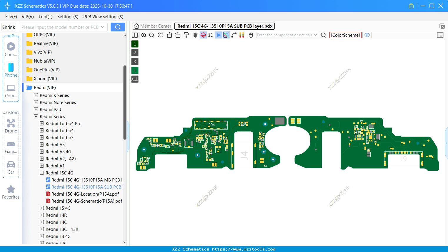 Redmi 15C 4G-13510P15A SUB PCB Layer
